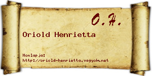 Oriold Henrietta névjegykártya